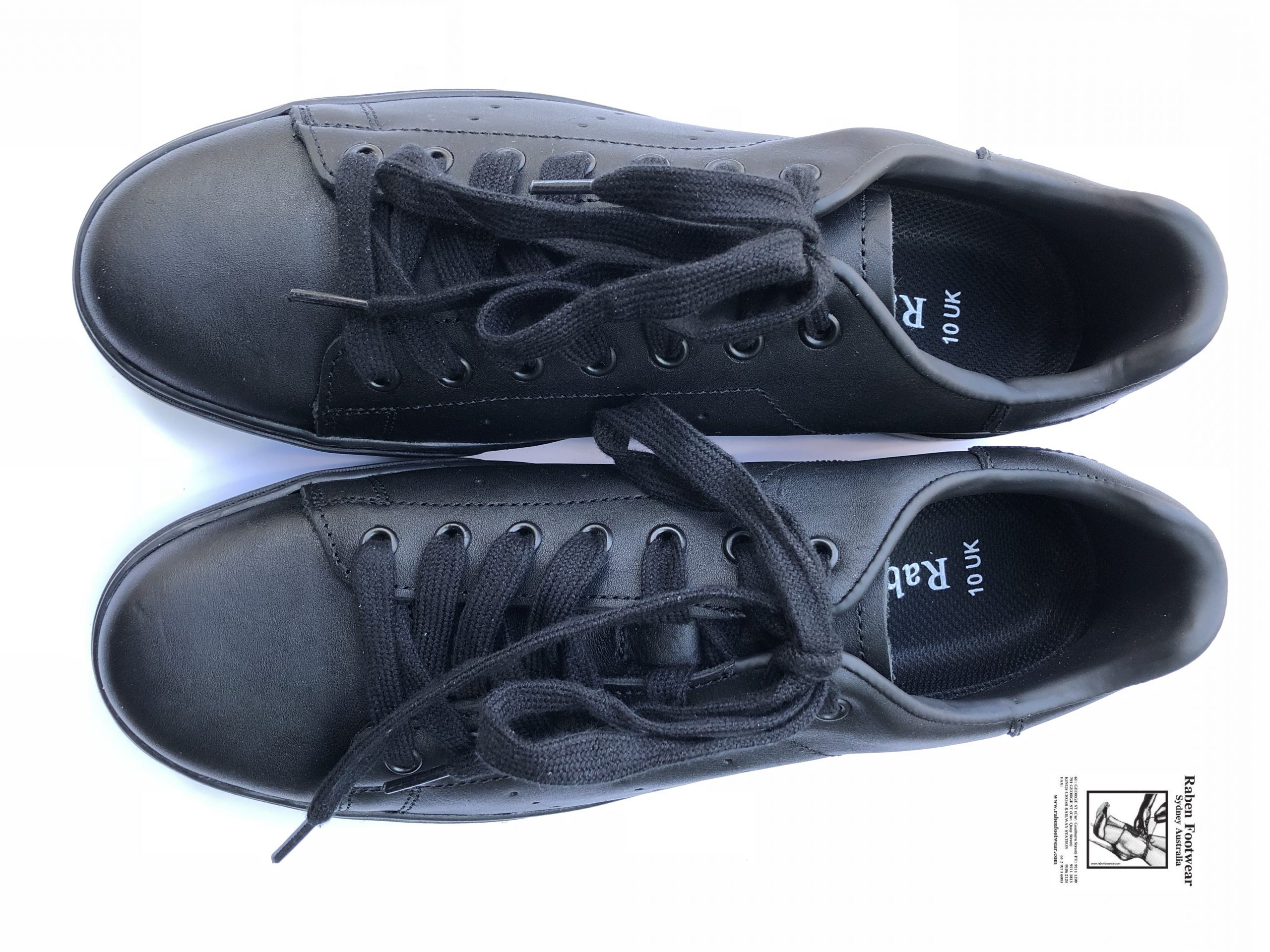 Raben Premium Leather Lace up Sneakers in Black - Raben Footwear